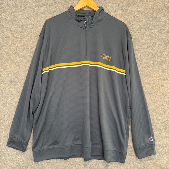 Champion UCSB Santa Barbara 1/4 Zip Lightweight Pullover Mens 2XL Relaxed NEW - Picture 1 of 13